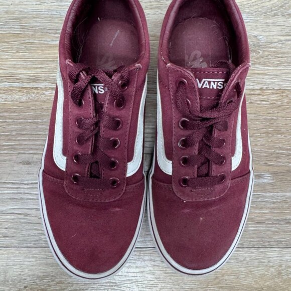 Vans Ward Burgundy Canvas Sneaker Women's Size 6 - Picture 2 of 7